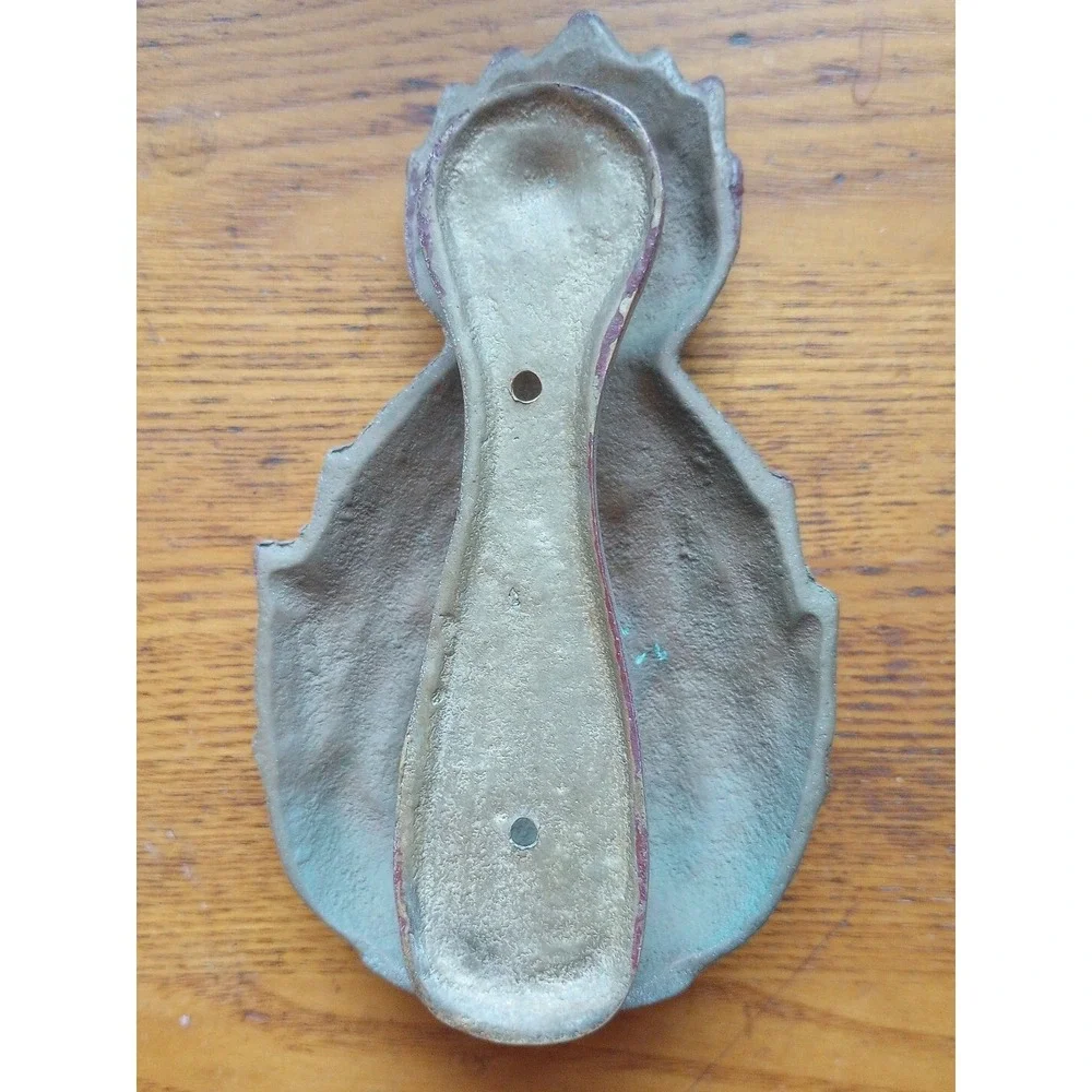 VTG Silver Paint Over Cast Iron Pineapple Door Knocker-Symbol Of Hospitality